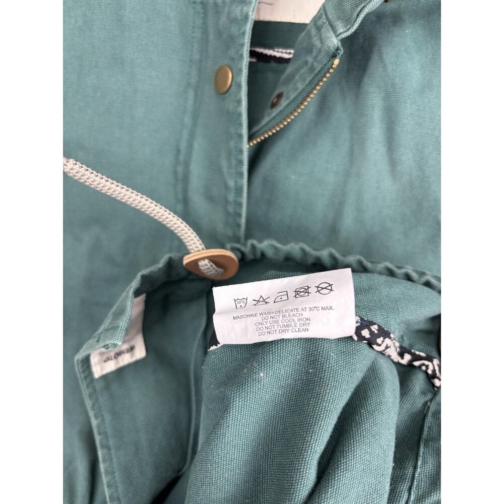 Wemoto Jacket Womens Large Green Hooded Parka Cotton Drawstring Utility Casual - Picture 8 of 9